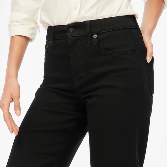 NWT J.Crew Factory Black Cropped wide-leg black jean all-day stretch SZ 28 & 31 - Picture 3 of 10